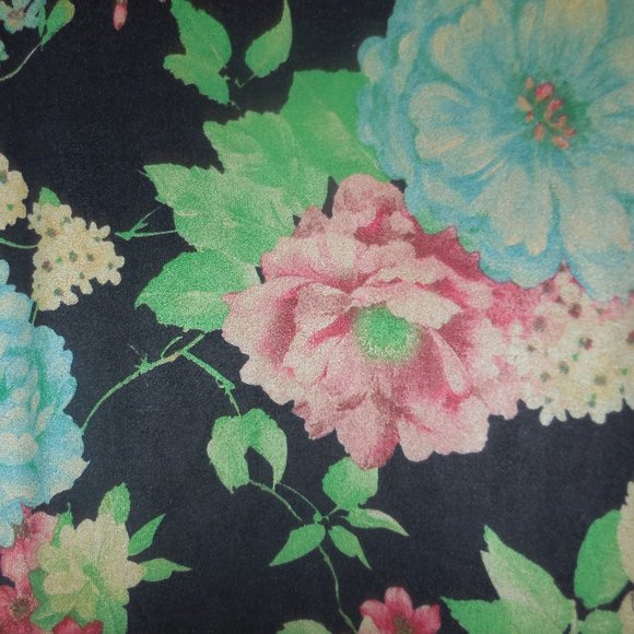 Maxi Dress SMALL NEW Floral 3/4 sleeve black pink bohemian - Picture 3 of 7